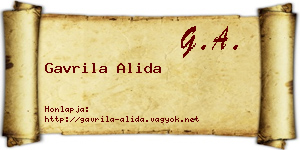 Gavrila Alida névjegykártya